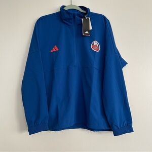 Women’s Adidas NHL NY Islander Quarter Zip Jacket Royal Blue Size XL